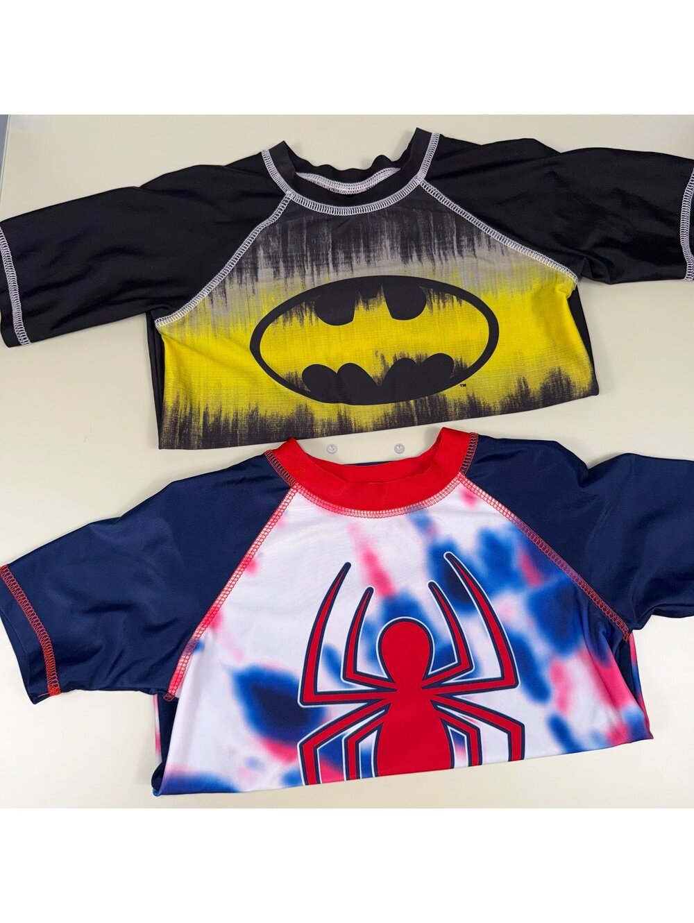 Boys Rash Guard Swim Top Bundle | Size Small | Batman & Spider-Man
